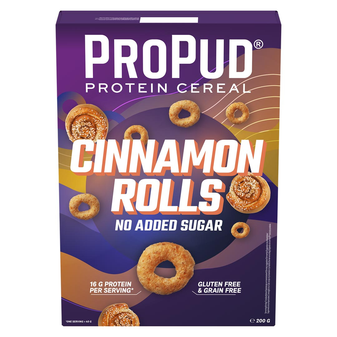 NJIE ProPud Protein Cereal 200 g Cinnamon Rolls ryhmässä Elintarvikkeet / Muut @ Proteinbolaget (PB-230124-1)
