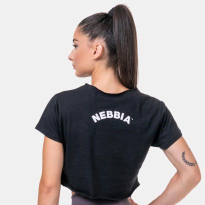 NEBBIA Loose Sporty Crop Top Black NEBBIA Loose Sporty Crop Top Black