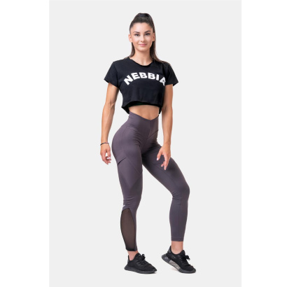 NEBBIA Loose Sporty Crop Top Black NEBBIA Loose Sporty Crop Top Black