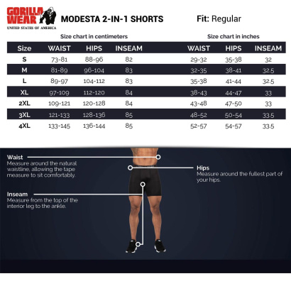 Gorilla Wear Modesto 2-In-1 Shorts Black