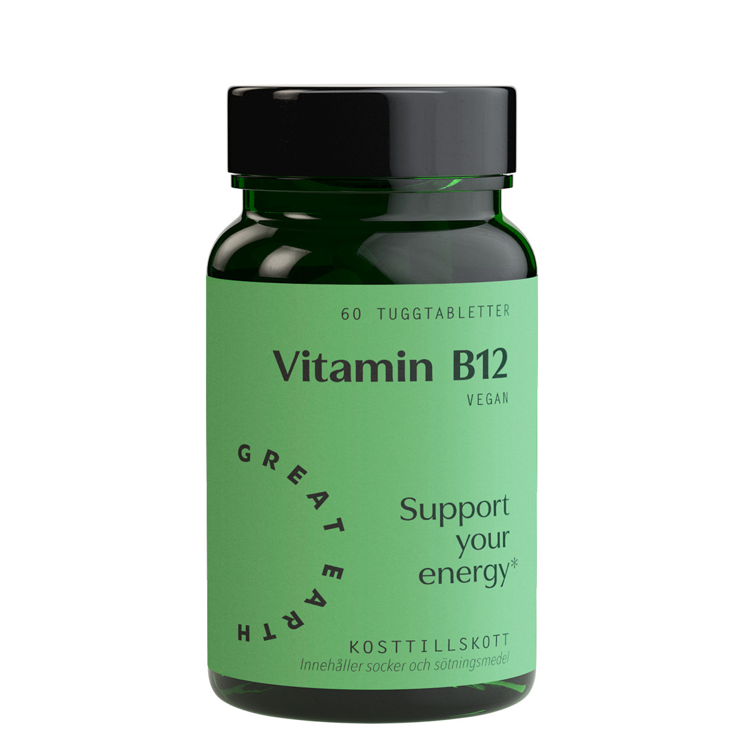 Great Earth Vitamin B12 60 Kirsikka-imeskelytabletit ryhmässä Lisäravinteet / Vitamiinit / B-vitamiini @ Proteincompany (PB-2309014)