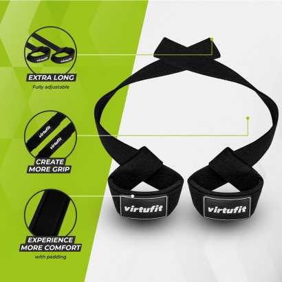 VirtuFit Padded Lifting Straps Black
