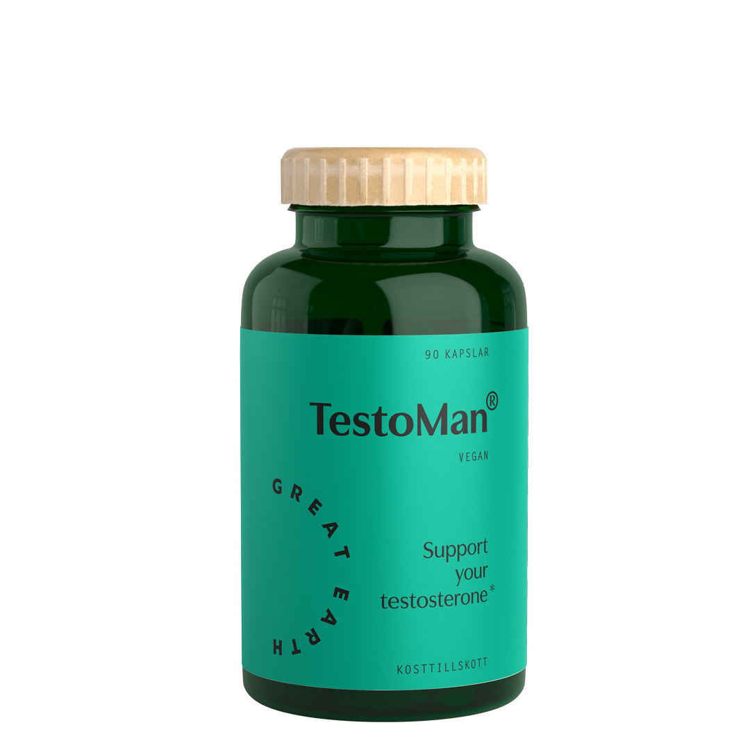 Great Earth TestoMan 90 caps ryhmässä Lisäravinteet / Lihaskasvu / Testosteroniboosterit @ Proteincompany (PB-2510242)