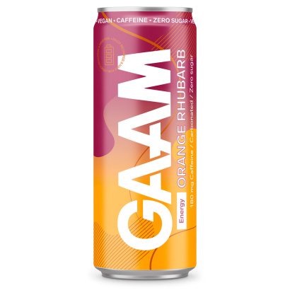 24 x GAAM Energy 330 ml Orange Rhubarb