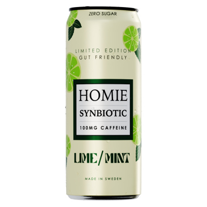 24 x Homie Wake Up Synbiotic 330 ml Lime/Mint