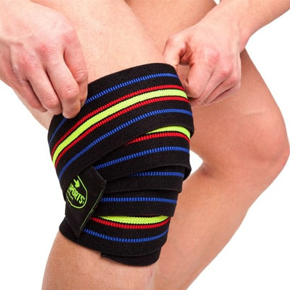 C.P. Sports Knee Wraps 2.5m Black/Blue/Red/Yellow