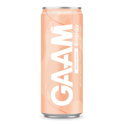24 x GAAM Energy 330 ml White Peach