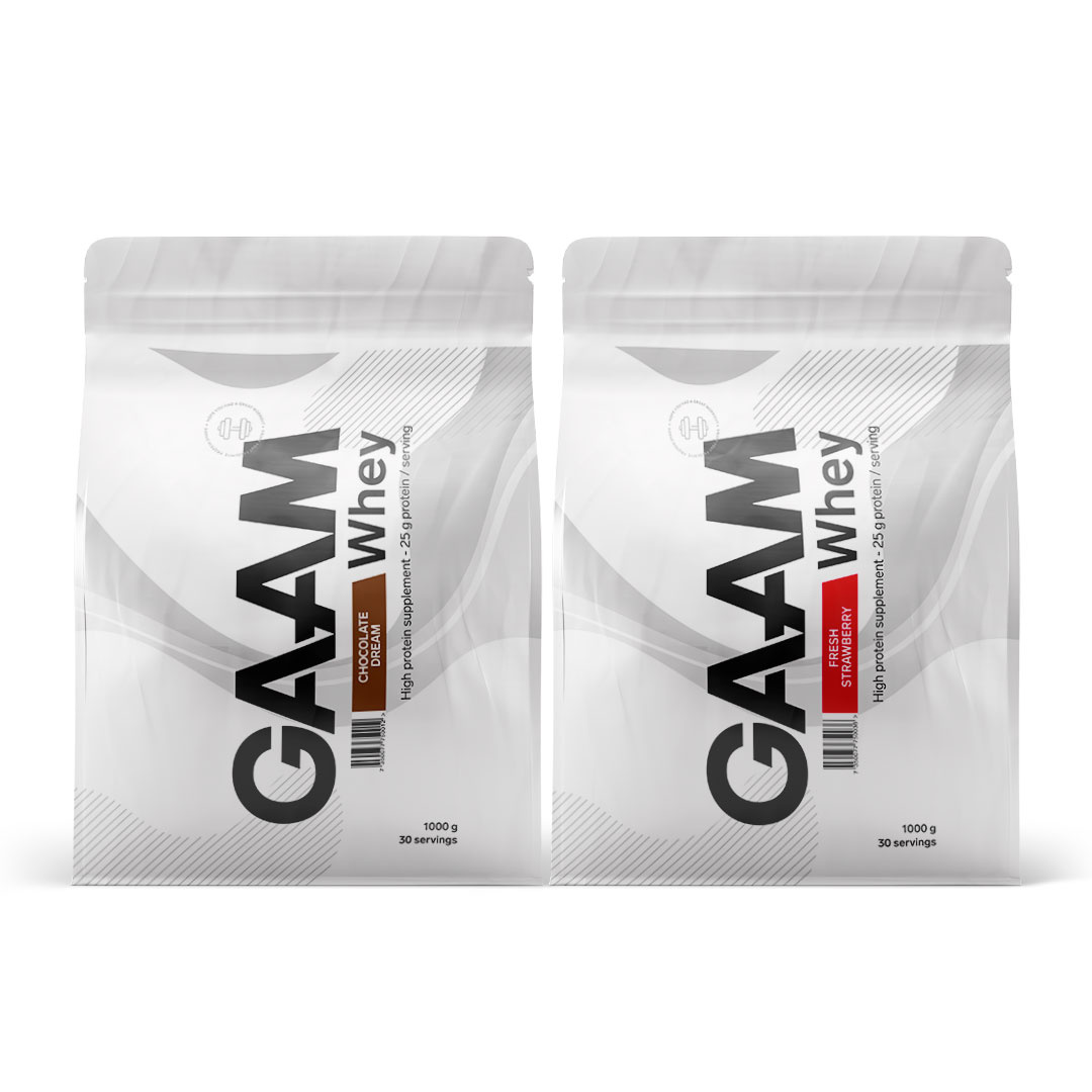 2 x GAAM 100% Whey Premium 1 kg ryhmässä Lisäravinteet / Proteiinijauheet / Heraproteiini @ Proteinbolaget (PB-4395)