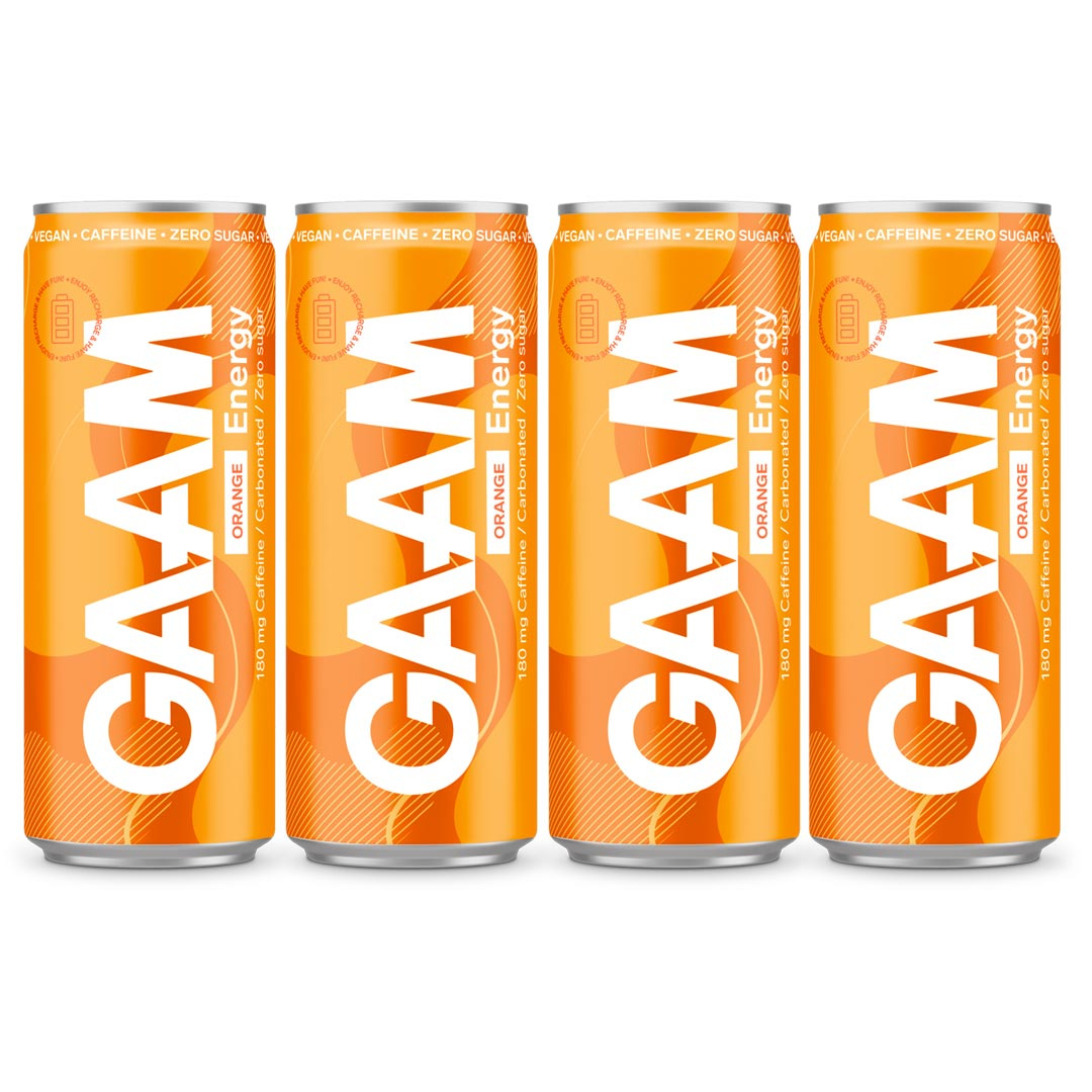 4 x GAAM Energy 330 ml Orange ryhmässä Juomat / Energiajuomat @ Proteinbolaget (PB-4663)