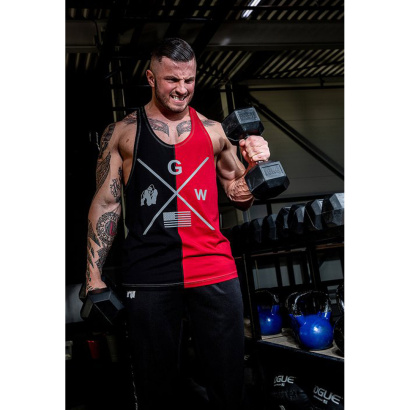 Gorilla Wear Sterling Stringer Tank Top Black & Red Gorilla Wear Sterling Stringer Tank Top Black & Red