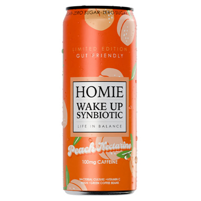 24 x Homie Wake Up Synbiotic 330 ml Peach Nectarine
