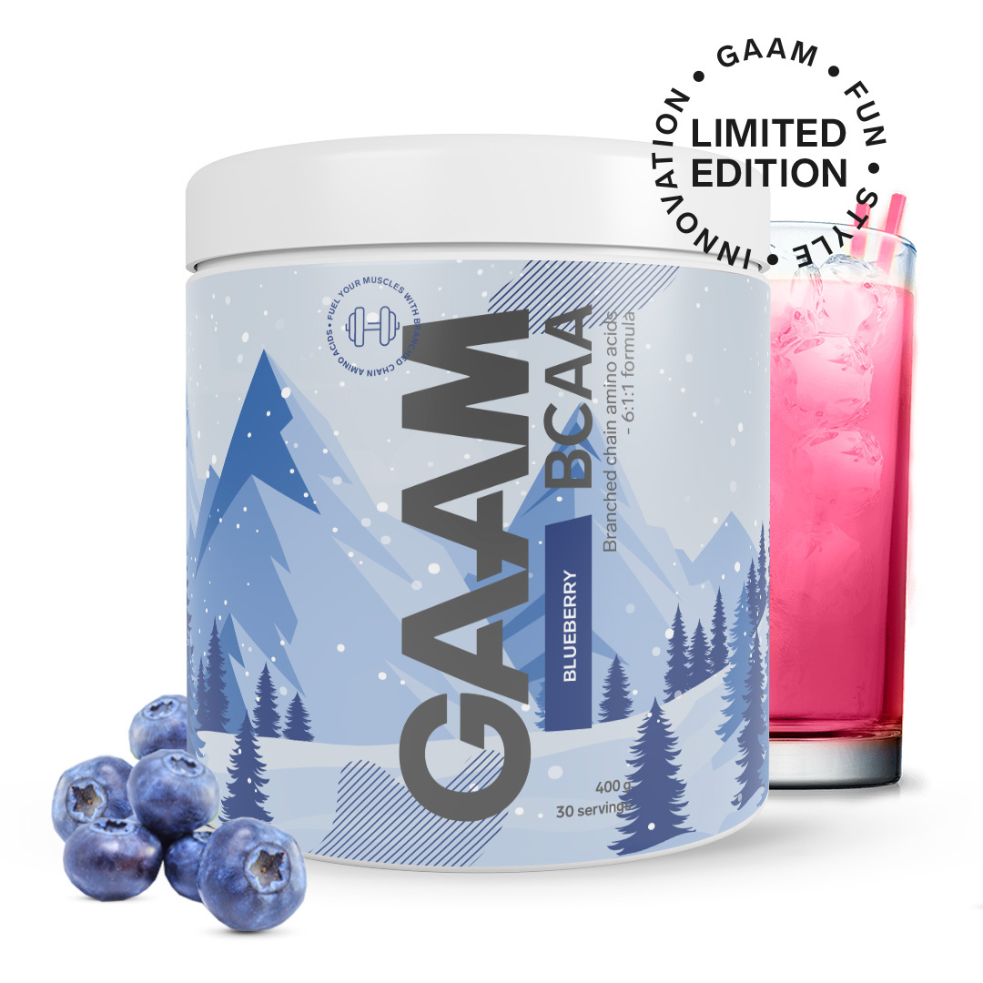 GAAM Candy Series BCAA 400 g Blueberry - Winter Edition ryhmässä Lisäravinteet / Aminohapot / BCAA @ Proteinbolaget (PB-5851-21)