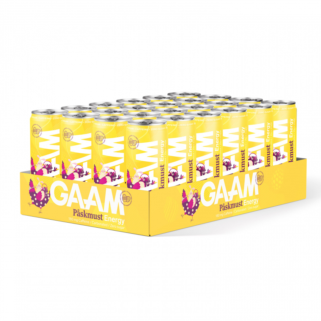 24 x GAAM Energy 330 ml Påskmust ryhmässä Juomat / Energiajuomat @ Proteinbolaget (PB-6001)