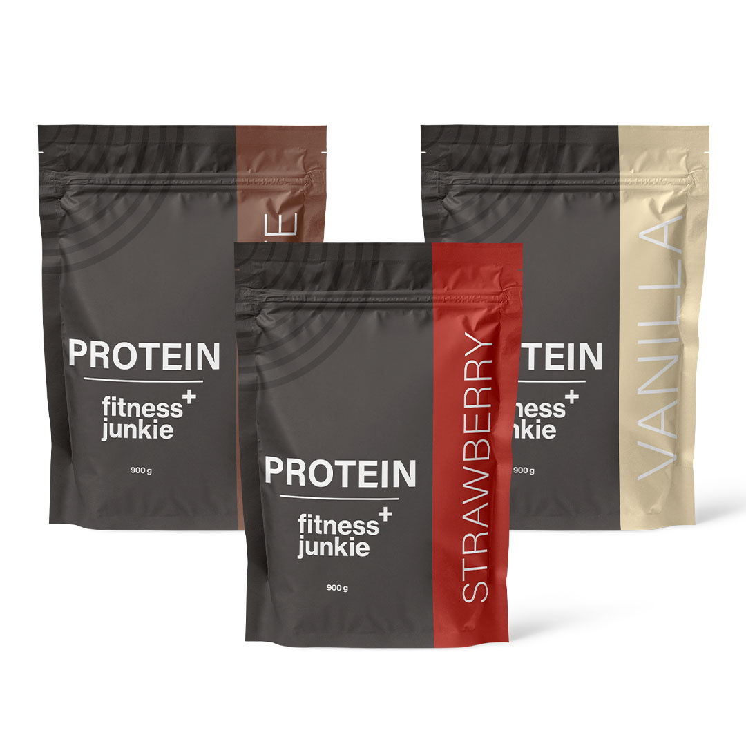 3 x fitnessjunkie Protein 900 g ryhmässä Lisäravinteet / Proteiinijauheet / Heraproteiini / Herakonsentraatti @ Proteinbolaget (PB-685322)
