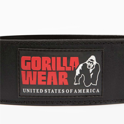 Gorilla Wear 4 Inch Padded Leather Belt Black/Red Gorilla Wear 4 Inch Padded Leather Belt Black/Red
