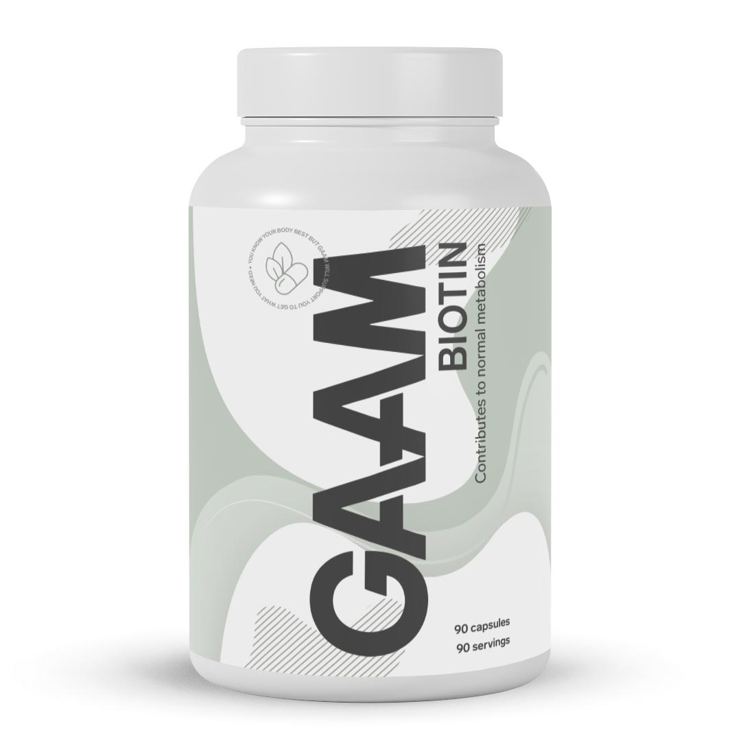 GAAM Biotin 90 caps ryhmässä Lisäravinteet / Vitamiinit / B-vitamiini @ Proteinbolaget (PB-9078)