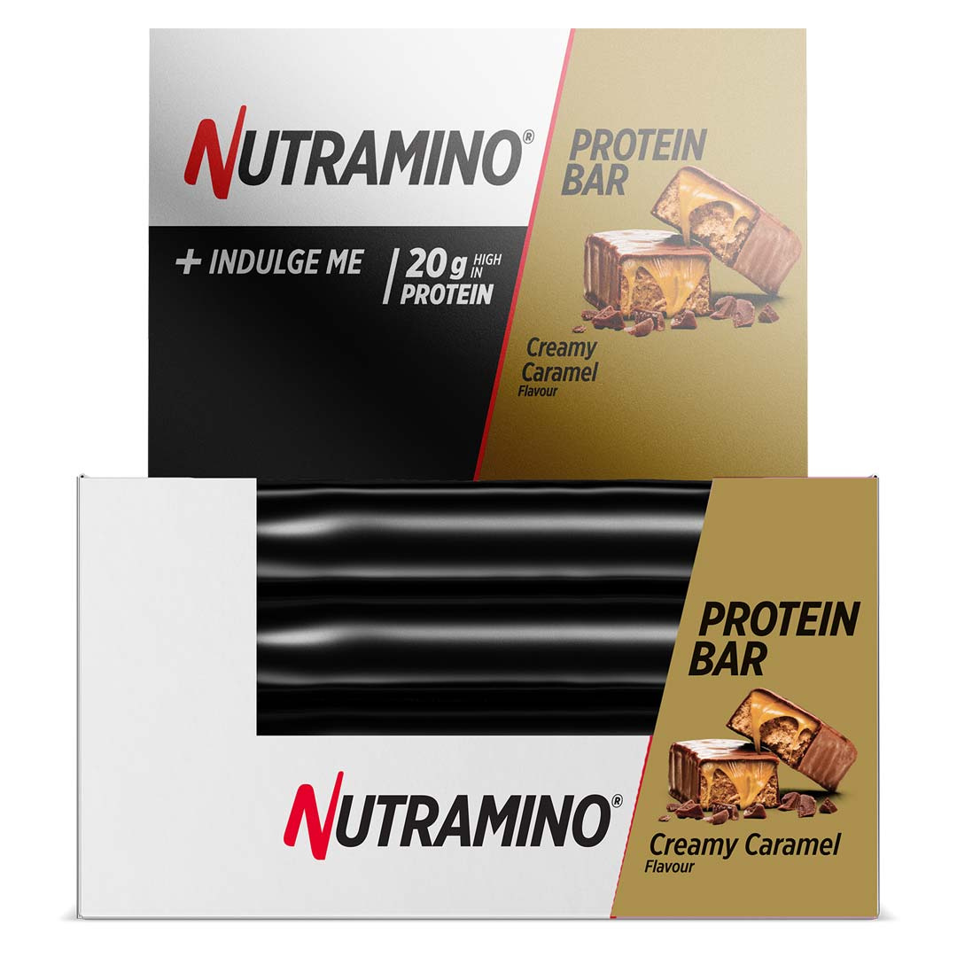 12 x Nutramino Proteinbar 64 g Caramel ryhmässä Patukat / Proteiinipatukat @ Proteinbolaget (pb-1057)